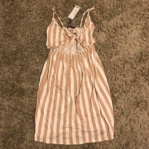 stripe Flowy Cutout Midi Dress
